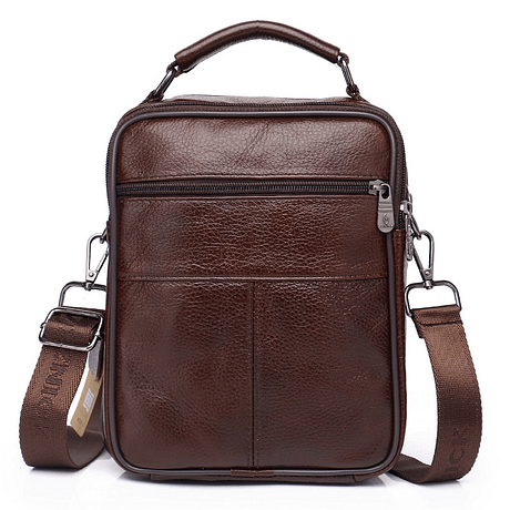 Men’s Genuine Leather, Shoulder Bag, Zipper Men Bag, 100% Genuine ...